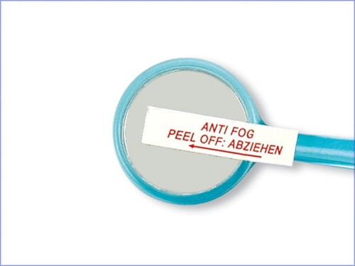 Jednorazowe lusterko z tworzywa z powłoką zabezpieczającą przed zaparowaniem -Brillant Anti-Fog; 50 szt. kolor niebieski