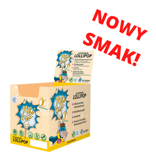 Lizak bez cukru XyliPOP o smaku bananowym – opk. 50szt