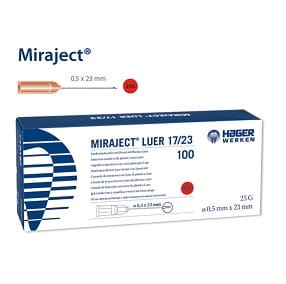 Igły iniekcyjne Miraject Luer 0,5mm x 23mm; 100 szt.