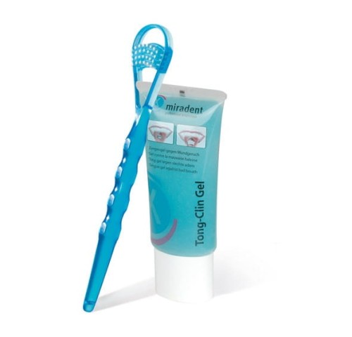 Żel do czyszczenia języka żel (50 ml) + szczotka - Tong clin zestaw